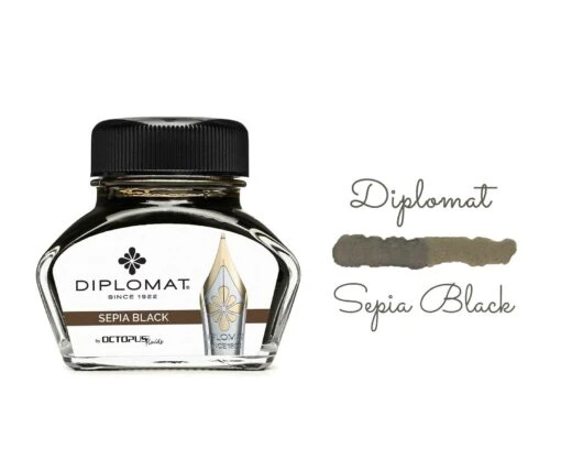 Diplomat Octopus Fountain Pen Ink Bottle, 30ml, Sepia Black -Pens Store 61os4cEjpIL. AC SL1200 Copy 60c82334 8b77 4d40 97a5 55bf590e26f2