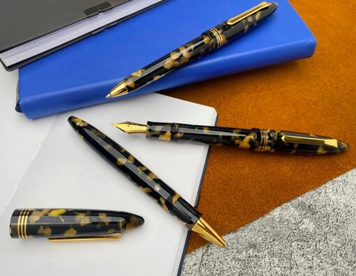 Tibaldi Bononia Ballpoint Pen, Black & Gold, 18K Gold Plated Trim -Pens Store 62d09ca7 5336 5f8c 90f6 7464d613323d