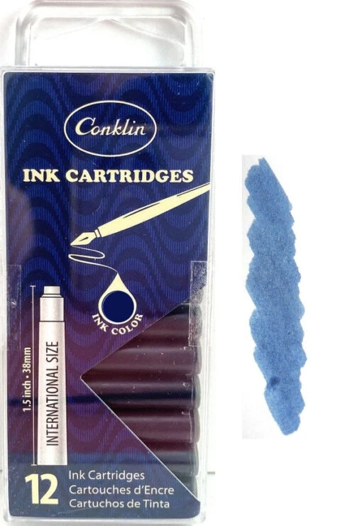 Conklin Fountain Pen Ink Cartridges, 12 Pack, Blue/Black -Pens Store 63a6e903 a900 5b2c 88ea 11ded518c8e7