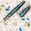 Monteverde Limited Edition Super Mega Abalone Fountain Pen, Gunmetal Trim, Solid 14k Gold Flex Nib -Pens Store 805294bc 4682 577d 8d36 b45e0c600202