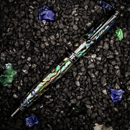 Monteverde Invincia Limited Edition Abalone Shell Rollerball Pen, Gunmetal Trim -Pens Store 8105a450 b964 5316 a178 8373eff7180e