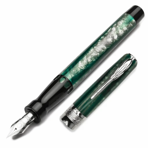 Pineider Arco Desert Beetle Fountain Pen, 14k Nib, Green & Black -Pens Store ArcoFP