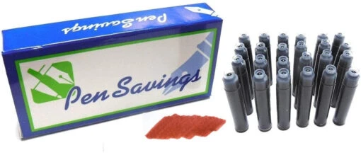 24 Standard International Short Fountain Pen Ink Cartridges, Dragon Red -Pens Store DragonRed