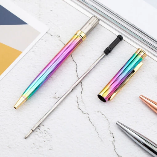 Skyline Metal Rainbow Ballpoint Pen, Gold Plated Accents -Pens Store H4ac82bee182b4c92b2e2479601dbe976j