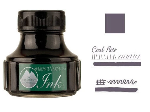 Monteverde 90ml Fountain Pen Ink Bottle, Coal Noir -Pens Store Noir Coal