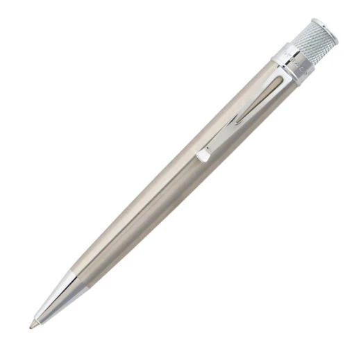 Retro 51 Tornado Classic Rollerball Pen, Stainless Steel Lacquer -Pens Store RetroStainless
