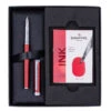 Sheaffer Intensity Fountain Pen & Ink Set, Herringbone Red, Medium Nib -Pens Store SF90749 Sheaffer Intensity Fountain Pen with Bottled Ink Gift Set Red P1