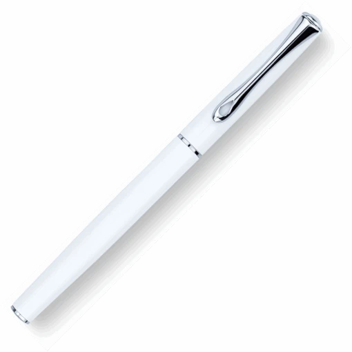 Diplomat Traveller Rollerball Pen, Snow White & Chrome -Pens Store TravellerSnowhiteChromeClosed
