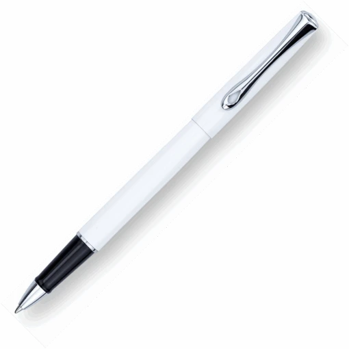 Diplomat Traveller Rollerball Pen, Snow White & Chrome -Pens Store TravellerSnowhiteChromeRB