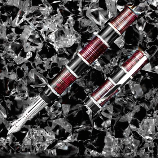 Visconti Limited Edition Asia Bamboo Fountain Pen, Red -Pens Store bamboored scaled