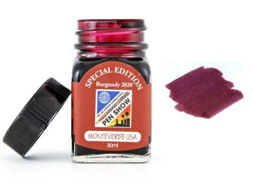 Monteverde 30ml Special Edition Fountain Pen Ink Bottle, 2020 LA Burgundy -Pens Store burgundy 2020 pic store 04662.1580856408
