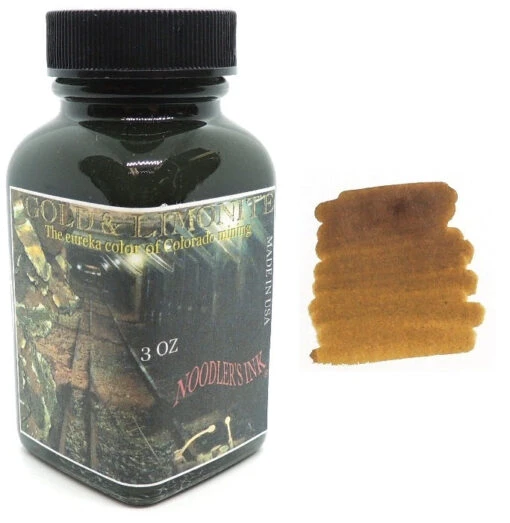 Noodlers Fountain Pen Ink Bottle, Gold & Limonite, 3oz Glass Bottle -Pens Store c23450f5 c347 5ac7 b073 26709a64fffd