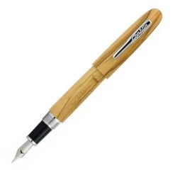 Conklin All American Limited Edition Olive Wood Fountain Pen, Chrome Trim -Pens Store chrome