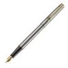 Diplomat Traveller Fountain Pen, Stainless Steel & Gold -Pens Store diplomat traveller steel gold fountain pen 1100x1100 1