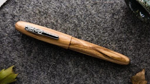 Conklin All American Limited Edition Olive Wood Fountain Pen, Chrome Trim -Pens Store oChrome2 scaled