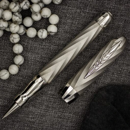 Pineider Jewelers Matrix Limited Edition Sterling Silver Rollerball Pen, Palladium Plated -Pens Store silverrb scaled