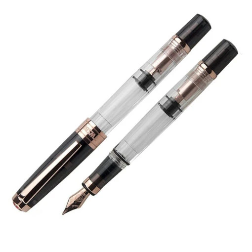 TWSBI Diamond 580 Rose Gold II Fountain Pen, Black -Pens Store twsbi 580 smoke rg ii fountain pen vulpen 1100x1100 1